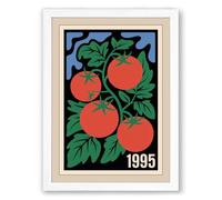 Tomatoes on the Vine Botanical Framed Wall Art Print A4 (29.7×21cm) White, Wall Decor for Living Room, Bedroom, Office & Home, Ready to Hang, Art Gift