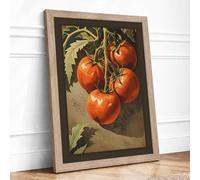 Tomatoes on the Vine Botanical Framed Wall Art Print A4 Oak
