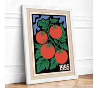 Tomatoes on the Vine Botanical Framed Wall Art Print A4 White