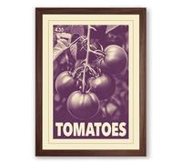 Tomatoes on the Vine Vintage Framed Wall Art Print A3 (42×29.7cm) Walnut, Wall Decor for Living Room, Bedroom, Office & Home, Ready to Hang, Art Gift