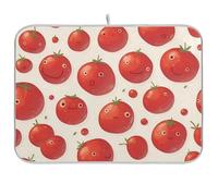 Tomatoes Red Dish Drying Mat Absorbent Dish Drying Mats Heat Resistant Dish Drainer Mat Kitchen Accessories Medium 40cm x 45cm