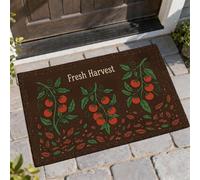 Tomatoes Welcome Door Mat, Harvest Rustic Leaf Vine Fall Brown Washable Low Profile Doormats for Floor Entryway Decor for Front Porch Bathroom Office 29x17 Inch