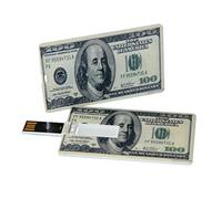 Tomax 100 USD $ dollar bill credit card format in gift box as a USB flash drive with 16GB USB Stick Flash Drive