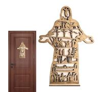 Tomb Easter Tray Bundle Kit, Wooden Christians Jesus Easter Scene Decoration, Religious Easter Jesus Nativity Ornament, Christians Carving Easter Desktop Sculpture, for Church Home Decor