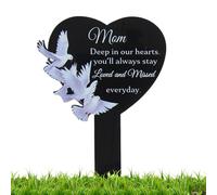 Tomb Tombstones: Iron, 7.87 Inches, Commemorative Heart Shaped Garden Durable | Graveyard Decoration, Black Metal Marker for Cemetery, Garden, Patio, Memorial, Trib