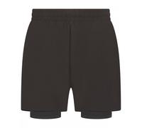 Tombo Men's Double Layer Sports Shorts in Black | Size: Large Tombo Black L