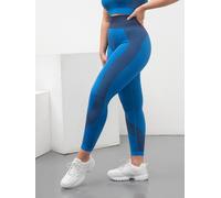 Tombo Panelled Women's Yoga Leggings - Blue-Navy - XXS/XS