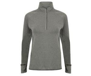 Tombo Womens/Ladies Long Sleeve Zip Neck Performance Top PC3042
