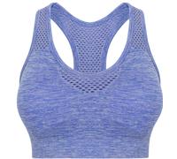 Tombo Women's Tombo Seamless Crop Sports Bra {TL696} - Blue Marl - X-Small