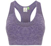 Tombo Women's Tombo Seamless Crop Sports Bra {TL696} - Purple Marl - Large