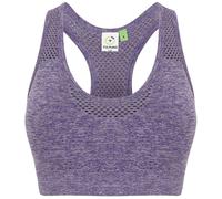 Tombo Women's Tombo Seamless Crop Sports Bra {TL696} - Purple Marl - Medium
