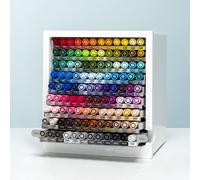 Tombow ABT-108C-ORGA ABT Dual Brush Pen Marker Desktop Organiser Set - 107 ABT Dual Brush Pens + Blender, extendable, compact 9-level pen storage, customisable labels included [ABT-108C-ORGA]
