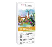 Tombow ABT Dual Brush Pen 2 tips Pastel Colours Pack of 12