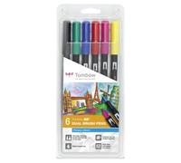 Tombow ABT Dual Brush Pen - Primary Colours (Pack of 6)