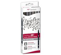 Tombow ABT Dual Brush Pen Set of 6 Grey Colours