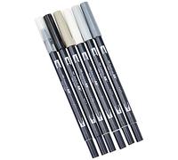 Tombow ABT Dual Brush Pen includes Blender Pen - Grey Colours (Pack of 6)