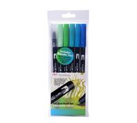 Tombow ABT Dual Brush Pen includes Blender Pen - Ocean Colours (Pack of 6)