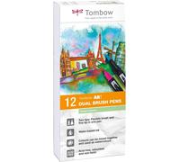 Tombow ABT Dual Brush Pen Pastel Colour Box (12pc)