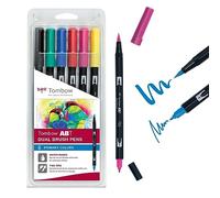 Tombow ABT Dual Brush Pen Primary Colour Wallet (6pc)