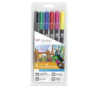 Tombow ABT Dual Brush Pen 6pcs set Primary ABT-6P-1