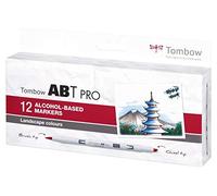Tombow ABT PRO Alcohol-based Marker Pens Set of 12 - Basic Colours