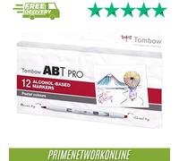 Tombow ABT PRO Alcohol-based Marker Pens Set of 12 - Pastel Colours