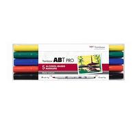 Tombow ABT PRO Alcohol-based Marker Pens Set of 5 - Basic Colours
