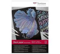 Tombow Black Paper Drawing Pad DIN A5 15 Sheets 250 g/m² Mixed Media Acid Free pH Neutral Black