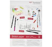 Tombow Bristol Drawing Paper DIN A4 250 g/m², 25 Sheets, Artist Paper for Sketches and Illustrations, for Brush pens, Markers, Pencils and Crayons [PB-Mark]