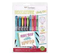 Tombow - Creative Kit for Visual Notes, Self-Organization, Sketchnotes and Lettering, 8 Double-Tip Coloured Markers and 1 4-Colour Pen, STUD-SET