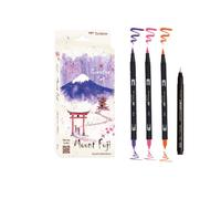 Tombow Creative Set Japan Limited Edition Mount Fuji, 3 ABT Dual Brush Pens, 1 MONO drawing pen, 15 P of A6 watercolor paper and QR-Code to a video tutorial [JAPAN-SET2]