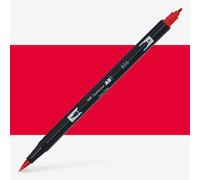 Tombow ABT Dual Brush Pen, ABT-856, pen with two tips, perfect for hand lettering and bullet journaling, water colourable, poppy red