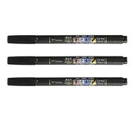 Tombow Fudenosuke Brush Pen for Lettering Calligraphy, Black, Soft Tip (GCD-112) - Pack of 3