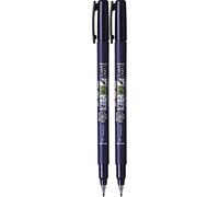 Tombow Fudenosuke Brush Pen, Hard Tip, Black Ink Colour, Pack of 2
