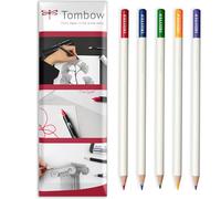 Tombow Irojiten Coloured Pencil - Wax Based Lead - Artist's Colouring Pencils - Essentials Tones - Pack of 5 In Envelope Gift Packaging