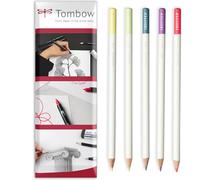 Tombow Irojiten Coloured Pencil - Wax Based Lead - Artist's Colouring Pencils - Pastel Tones - Pack of 5 In Envelope Gift Packaging