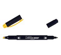Tombow MONO edge highlighter with two tips, golden yellow, chisel tip and fineliner tip, quick-drying, environmentally friendly design [WA-TC99]