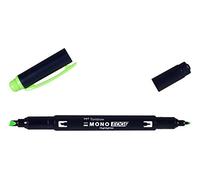 Tombow MONO edge highlighter with two tips, green, chisel tip and fineliner tip, quick-drying, environmentally friendly design [WA-TC92]