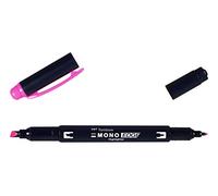 Tombow MONO edge highlighter with two tips, pink, chisel tip and fineliner tip, quick-drying, environmentally friendly design [WA-TC90]