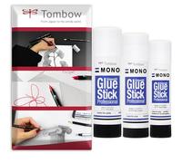 Tombow Mono Glue Stick - 10g/22g/39g - 1 of Each Size - Transparent - Pack of 3 In Envelope Gift Packaging