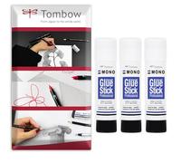 Tombow Mono Glue Stick - 10g - Transparent - Pack of 3 In Envelope Gift Packaging