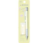 Tombow MONO Graph and MONO Eraser, 0.5 mm, Cream Yellow, Precision with 4 mm Tip, Innovative Shake Mechanism, More Stable Brass Pliers, Refillable, Includes Eraser [SH-MG54-PE04A]