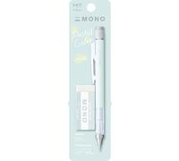 Tombow MONO Graph and MONO Eraser, 0.5 mm, Mint Green, Precision with 4 mm Tip, Innovative Shake Mechanism, More Stable Brass Pliers, Refillable, Includes Eraser [SH-MG64-PE04A]
