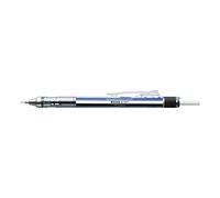 Tombow Mono Graph Mechanical Pencil 0.5 mm, Blue/White/Black, HB, Precise Drawing with 4 mm tip, Shaking Mechanism, refillable Eraser Included [SH-MG]