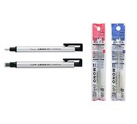 Tombow Mono Zero Eraser Set Includes Round & Square Eraser Holders (4 Total) & Refills (Choose Color) - Silver
