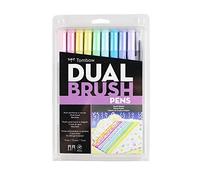 Tombow Pen Set, Dual Brush, 5-3/5"Wx8-9/10 Lx1/2 H, 10/Pk, Ast (TOM56187)