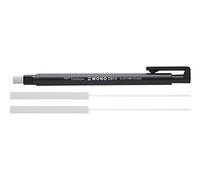 Tombow precision rubber, Mono zero, can be refilled, square tip, 2.5 mm x 5 mm, Schwarz + Refill, Radierstift (eckige Spitze)