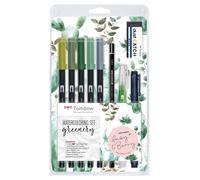 Tombow Watercolouring Set - Greenery, 9 Count (Pack of 1)