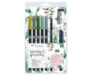 Tombow Watercolouring Set - Greenery, 9 Count (Pack of 1)