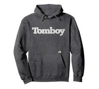 Tomboy for Girls that Like Boy Stuff Pullover Hoodie, Adult Unisex, Dark Heather Grey, Small